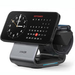 ANKER B2599 15W 3 In 1 Desktop Magnetic Wireless Charger Docking Station For iPhone / iWatch / AirPods, US Plug, B2599