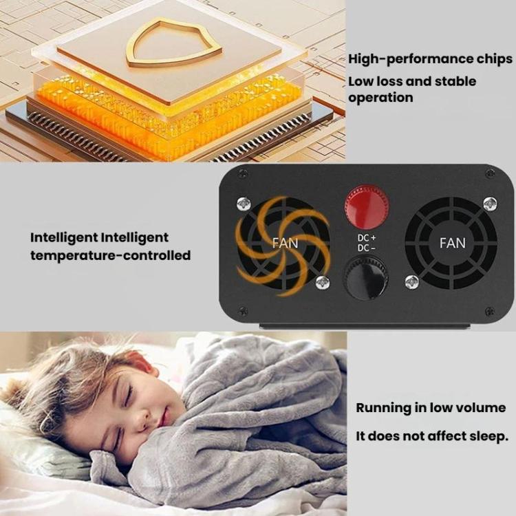 12V / 24V To 220V Pure Sine Wave Inverter Universal Car Power Converter, 800W Black, 1400W Black, 2000W Black, 3000W Black, 3600W Black, 4000W Black, 800W Red, 1400W Red, 2000W Red, 3000W Red