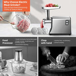 Stainless Steel Electric Meat Grinder Sausage Stuffer Home Use Mincer Machine, EU Plug, US Plug