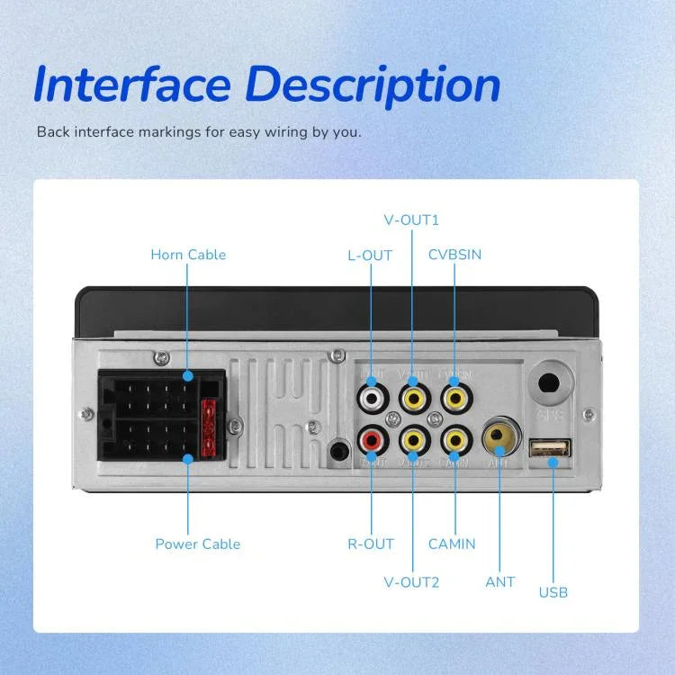 5.1 inch Horizontal Screen Single-seat Universal MP5 Player With Wireless Carplay Function Integrated Machine, Standard, Standard+12 Light Camera