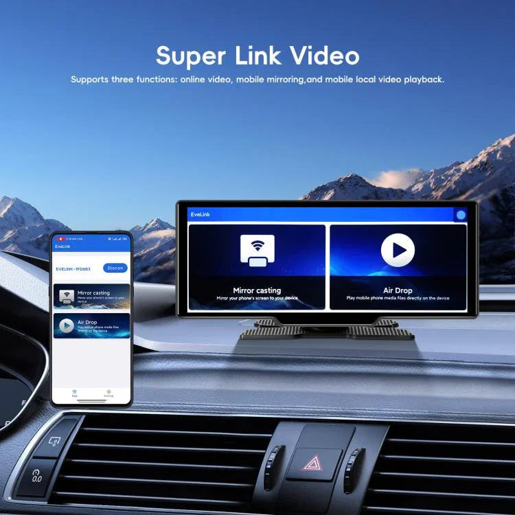 4K HD Car Recorder Car Navigator Carplay Car Center Monitor, A4473