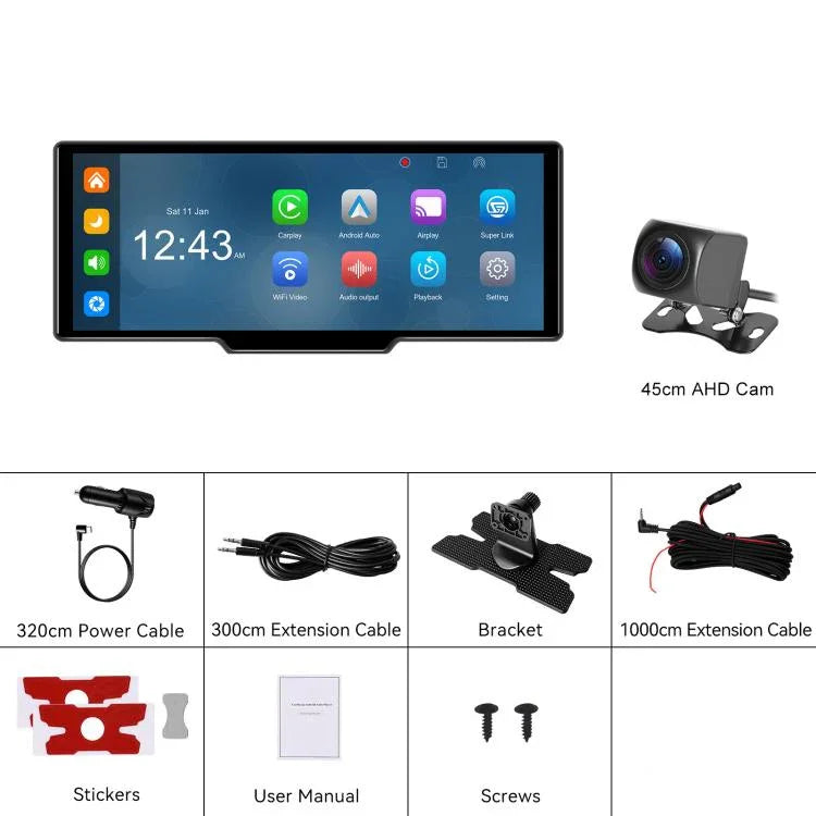 4K HD Car Recorder Car Navigator Carplay Car Center Monitor, A4473
