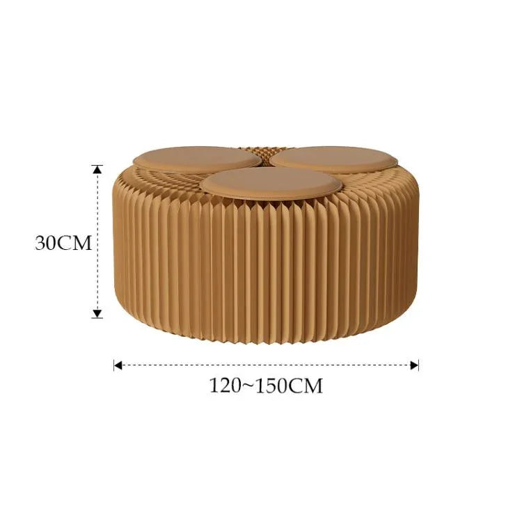 Accordion Expandable Paper Bench Folding Sofa Chair Entryway Stool, Height 30cm 3-Seater Brown, Height 30cm 6-Seater Brown, Height 30cm 9-Seater Brown, Height 44cm 3-Seater Brown, Height 44cm 6-Seater Brown, Height 44cm 9-Seater Brown