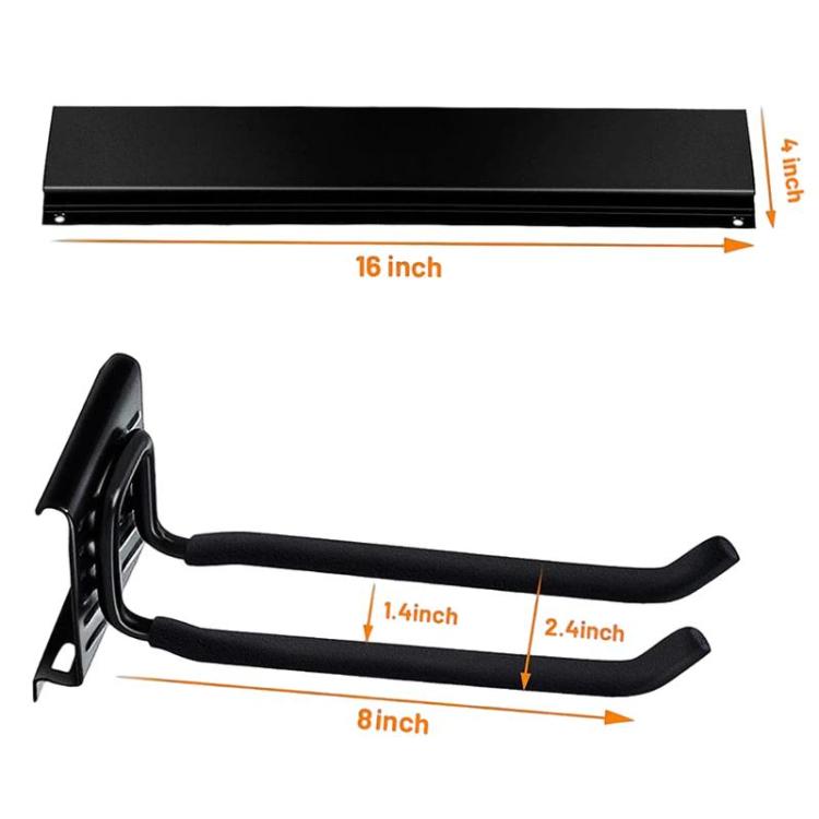 9pcs Wall Mounted Metal Slatwall Hooks Garden Tool Detachable Hanger, Detachable Hanger
