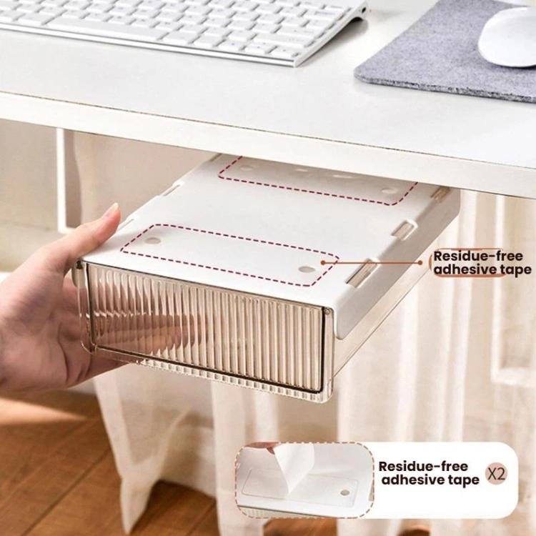 Under Desk Hidden Drawer Organizer Invisible Storage Box for Stationery and Office Supplies, Medium Clear, Medium Clear Black, Large Clear, Large Clear Black, XL Clear