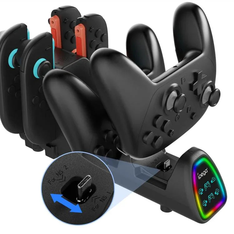 ipega 10-in-1 Charging Dock for Nintendo Switch 2 / Switch Joy-Con & Switch 2 Pro Controllers, PG-SW2188