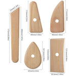 Pottery Clay Carving Art Soft Pottery Wooden Tools Handmade DIY Wooden Skeleton Knife, 5pcs /Pack Wooden Tools