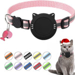 For AirTag 2nd Gen / AirTag 1st Gen Cat Collar Waterproof Silicone Holder With Safety Breakaway Buckle And Fish & Bell Pendant