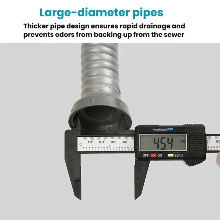 Kitchen Stainless Steel Washbasin Downpipe Fittings Anti-Odor Downpipe Drain Set, Double Slot 0.6m Tailpipe, Double Slot S-bend, Double Slot 1m Tailpipe