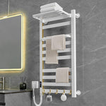 Smart Touchscreen Display Electric Heated Towel Rack Bathroom Drying Rack, Large Platinum Right Wiring, Large Platinum Left Wiring, Large White Right Wiring, Large White Left Wiring, Large Black Right Wiring, Large Black Left Wiring