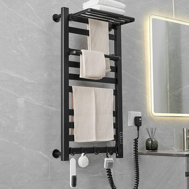 Smart Touchscreen Display Electric Heated Towel Rack Bathroom Drying Rack, Large Platinum Right Wiring, Large Platinum Left Wiring, Large White Right Wiring, Large White Left Wiring, Large Black Right Wiring, Large Black Left Wiring