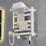 Smart Touchscreen Display Electric Heated Towel Rack Bathroom Drying Rack, Large Platinum Right Wiring, Large Platinum Left Wiring, Large White Right Wiring, Large White Left Wiring, Large Black Right Wiring, Large Black Left Wiring