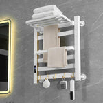 Smart Touchscreen Display Electric Heated Towel Rack Bathroom Drying Rack, Large Platinum Right Wiring, Large Platinum Left Wiring, Large White Right Wiring, Large White Left Wiring, Large Black Right Wiring, Large Black Left Wiring