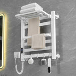 Smart Touchscreen Display Electric Heated Towel Rack Bathroom Drying Rack, Large Platinum Right Wiring, Large Platinum Left Wiring, Large White Right Wiring, Large White Left Wiring, Large Black Right Wiring, Large Black Left Wiring