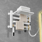 Smart Touchscreen Display Electric Heated Towel Rack Bathroom Drying Rack, Large Platinum Right Wiring, Large Platinum Left Wiring, Large White Right Wiring, Large White Left Wiring, Large Black Right Wiring, Large Black Left Wiring