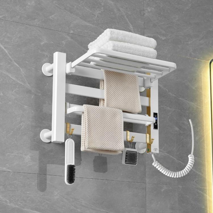 Smart Touchscreen Display Electric Heated Towel Rack Bathroom Drying Rack, Large Platinum Right Wiring, Large Platinum Left Wiring, Large White Right Wiring, Large White Left Wiring, Large Black Right Wiring, Large Black Left Wiring