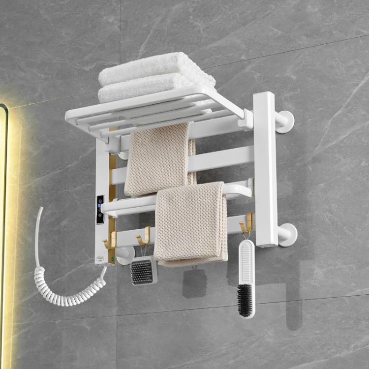 Smart Touchscreen Display Electric Heated Towel Rack Bathroom Drying Rack, Large Platinum Right Wiring, Large Platinum Left Wiring, Large White Right Wiring, Large White Left Wiring, Large Black Right Wiring, Large Black Left Wiring