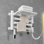 Smart Touchscreen Display Electric Heated Towel Rack Bathroom Drying Rack, Large Platinum Right Wiring, Large Platinum Left Wiring, Large White Right Wiring, Large White Left Wiring, Large Black Right Wiring, Large Black Left Wiring