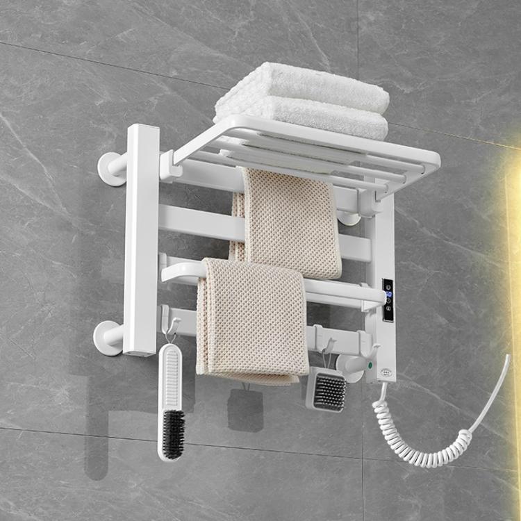 Smart Touchscreen Display Electric Heated Towel Rack Bathroom Drying Rack, Large Platinum Right Wiring, Large Platinum Left Wiring, Large White Right Wiring, Large White Left Wiring, Large Black Right Wiring, Large Black Left Wiring