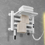 Smart Touchscreen Display Electric Heated Towel Rack Bathroom Drying Rack, Large Platinum Right Wiring, Large Platinum Left Wiring, Large White Right Wiring, Large White Left Wiring, Large Black Right Wiring, Large Black Left Wiring