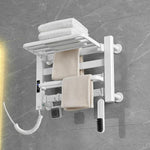 Smart Touchscreen Display Electric Heated Towel Rack Bathroom Drying Rack, Large Platinum Right Wiring, Large Platinum Left Wiring, Large White Right Wiring, Large White Left Wiring, Large Black Right Wiring, Large Black Left Wiring
