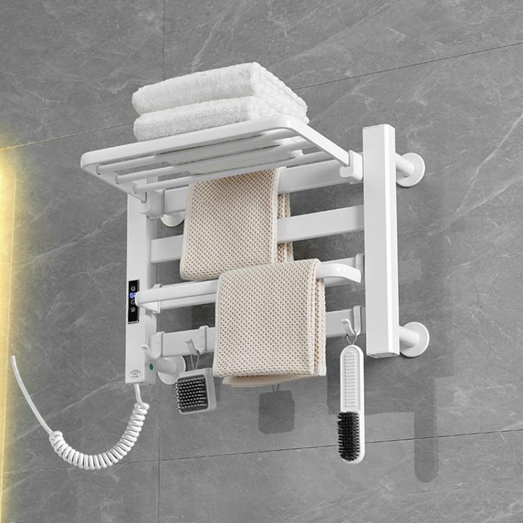 Smart Touchscreen Display Electric Heated Towel Rack Bathroom Drying Rack, Large Platinum Right Wiring, Large Platinum Left Wiring, Large White Right Wiring, Large White Left Wiring, Large Black Right Wiring, Large Black Left Wiring