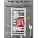Smart Touchscreen Display Electric Heated Towel Rack Bathroom Drying Rack, Large Platinum Right Wiring, Large Platinum Left Wiring, Large White Right Wiring, Large White Left Wiring, Large Black Right Wiring, Large Black Left Wiring