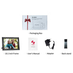 MSR-F1004 10.1 Inch WiFi-Enabled Auto-Rotating Smart Cloud Photo Frame IPS HD Touch Screen, US Plug, EU Plug