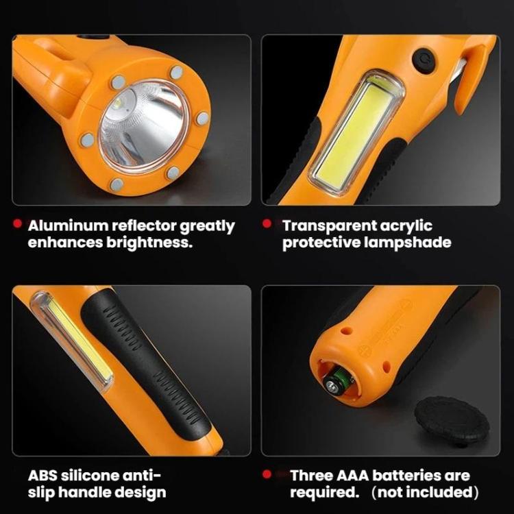 Multifunctional Emergency High-Intensity Magnetic COB Work Light with Car Safety Hammer