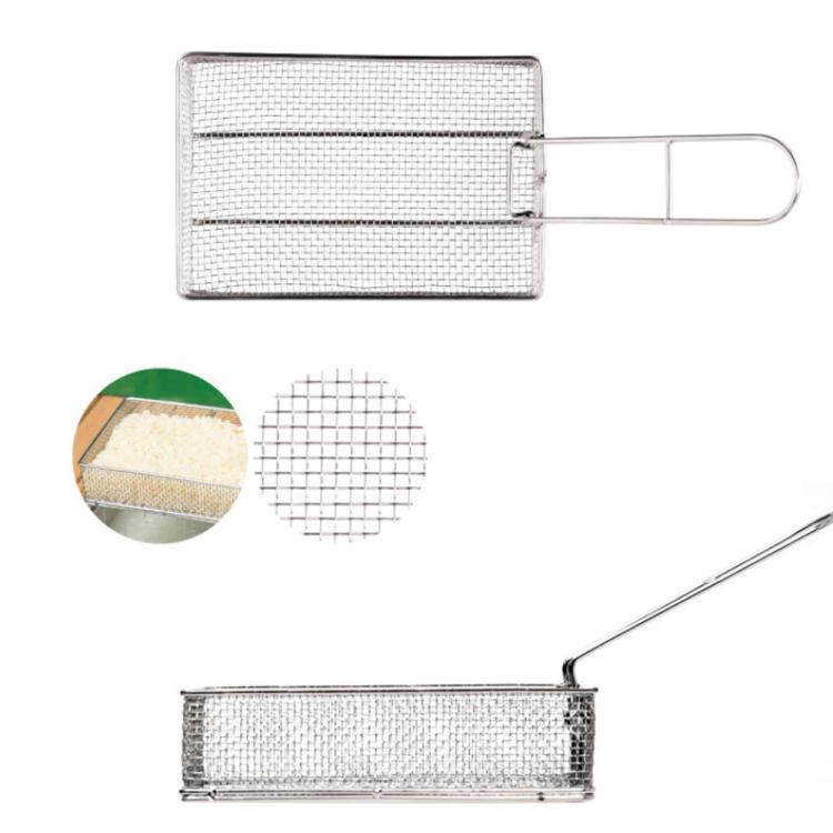 COOL CAMP Camping Stainless Steel Foldable Strainer Frying Basket for Outdoor Cooking,, 175 x 120 x 50mm