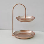 Decorative Wrought Iron Two-Tier Tray Multi-Purpose Serving And Display Plate For Parties And Daily Use