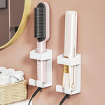 304 Stainless Steel Curling Iron Holder Heat Resistant No Drill Wall Mount with Cord Organizer for Hot Hair Tools