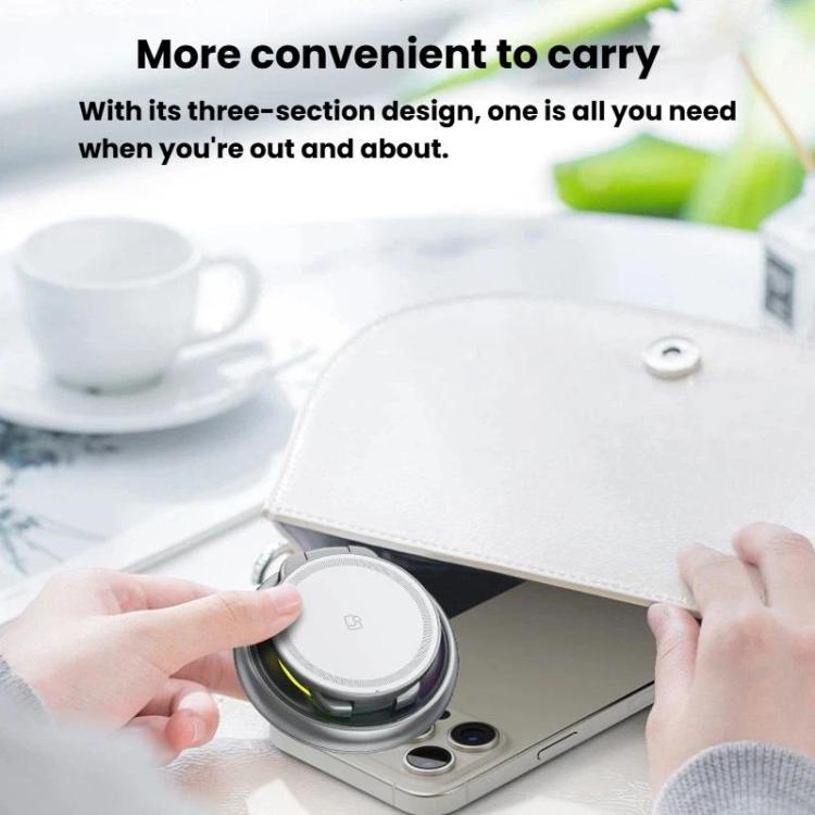 15W 3 In 1 Magnetic Wireless Charger With LED Colorful Lights Rotatable Desktop Charging Stand