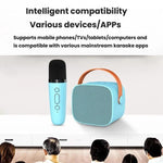 Portable Bluetooth Speaker With Detachable Microphone Kids Family Karaoke Set, Sky Blue Dual Mic, Pink Dual Mic, White Dual Mic, Sky Blue Single Mic, Pink Single Mic, White Single Mic