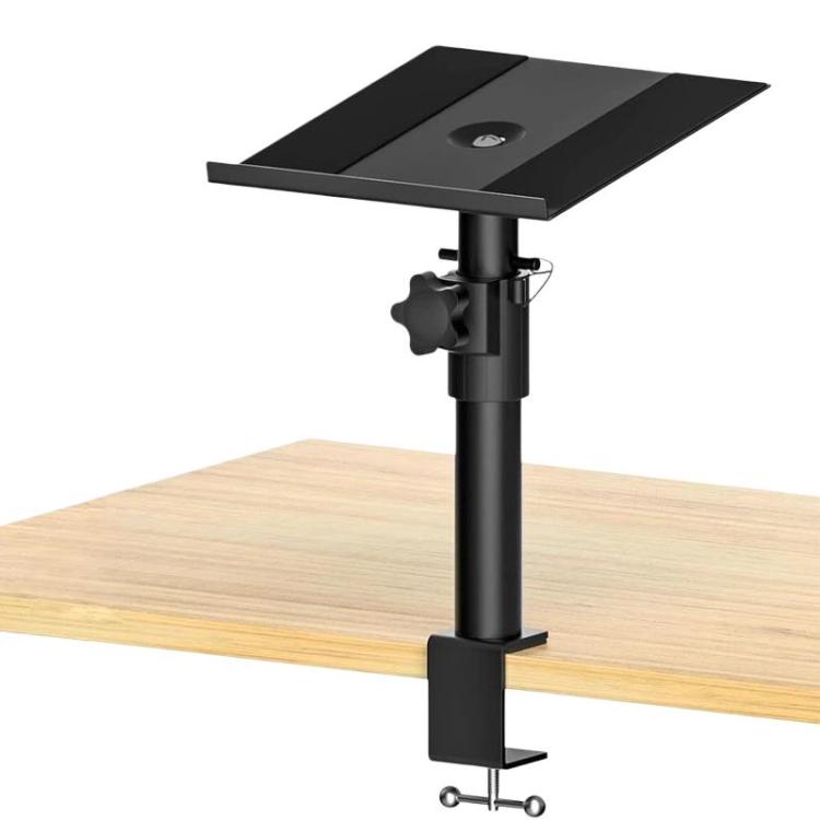 Clamp-On Desktop Speaker Stand Movable No-Drill Height Adjustable Speaker Holder, Single, Double
