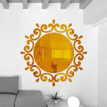 Flower Vine Dressing Up Mirror Art Vinyl Mural Decor Ceiling Wall Sticker, Flower Vine Sticker(Silver), Flower Vine Sticker(Gold)
