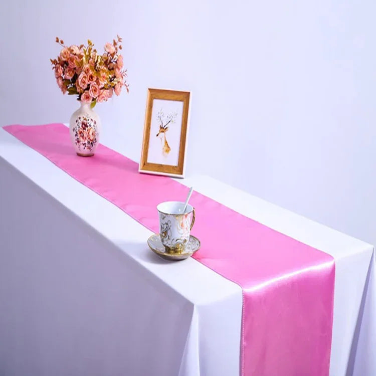 Satin Tablecloth Table Decoration for Home Party Wedding Christmas Decoration, 30X275CM