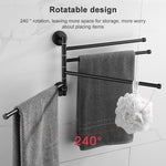 Stainless Steel Towel Bar Rotating Towel Rack Bathroom Kitchen Wall-mounted Towel Polished Rack Holder, Brushed Two Poles, Brushed Three Poles, Brushed Four Poles, Brushed Five Poles