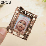 2 PCS Creative Metal Vintage Photo Frame, Fawn, Pumpkin, Fence, Butterfly Round, Paris, Heart Keychain, Square Keychain, Oval, Lace Square, Love Round, Butterfly Square, Lace Heart, Golden Square, Gray Square