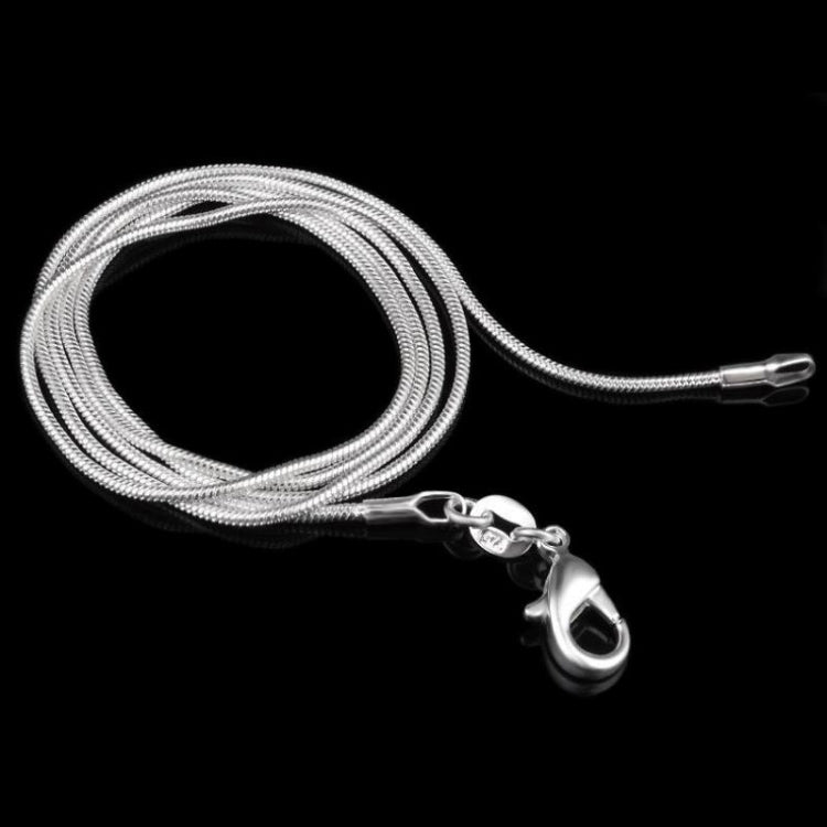 Silver-plated Snake Bone Chain Necklace Female Thin Necklace, 1mm 16 inch, 1mm 18 inch, 1mm 22 inch, 1mm 24 inch, 1mm 26 inch, 1mm 28 inch