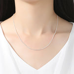 Silver-plated Snake Bone Chain Necklace Female Thin Necklace, 1mm 16 inch, 1mm 18 inch, 1mm 22 inch, 1mm 24 inch, 1mm 26 inch, 1mm 28 inch