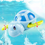 Cartoon Turtle Shape Clockwork Toy Babies Bathing Play Water Toy Children Educational Toy, Educational Turtle (Light Blue), Educational Turtle (Orange)