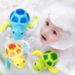 Cartoon Turtle Shape Clockwork Toy Babies Bathing Play Water Toy Children Educational Toy, Educational Turtle (Light Blue), Educational Turtle (Orange)
