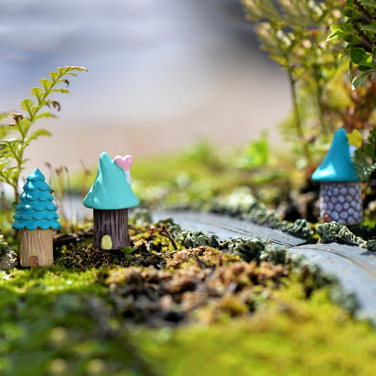 2 PCS Cartoon Tree House Moss Micro-landscape Fleshy Ornaments Jewelry, Random Style Delivery, Cartoon Tree House Ornaments