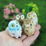 4 PCS/Set Mini Simulation Owl Gardening Decorative Animal Ornaments, Animal Ornaments