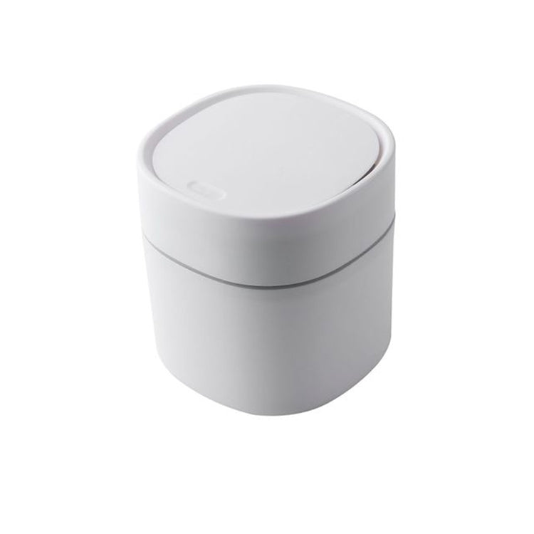 Household Mini Desktop Trash Can Covered Debris Storage Cleaning Cylinder Box, Push-type, Flip Lip