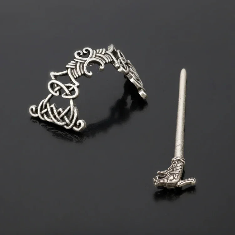 Large Celtics Knots Crown Hairpins Jewelry Vintage Viking Runes Women Girl Hairpin Hair Clips Stick Slide Accessories