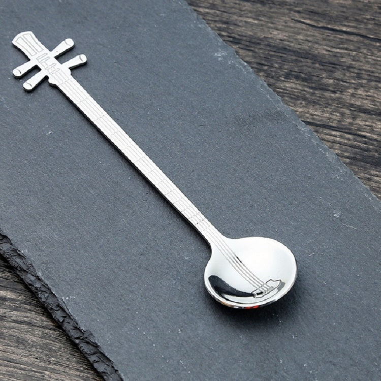 Stainless Steel Coffee Mixing Spoon Creative Musical Instrument Shape Spoon, Guitar Silver, Octagonal Silver, Lute Silver, Yueqin Silver, Guitar Titanium Gold, Octagonal Titanium Gold, Lute Titanium Gold, Yueqin Titanium Gold, Guitar Rose Gold         ...