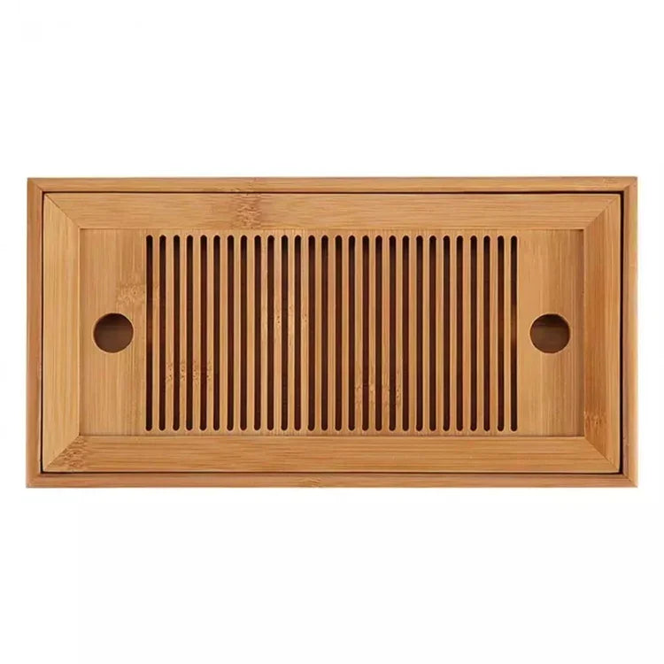 Bamboo Tea Trays Kung Fu Tea Accessories Tea Tray Table With Drain Rack, Bamboo Tea Trays