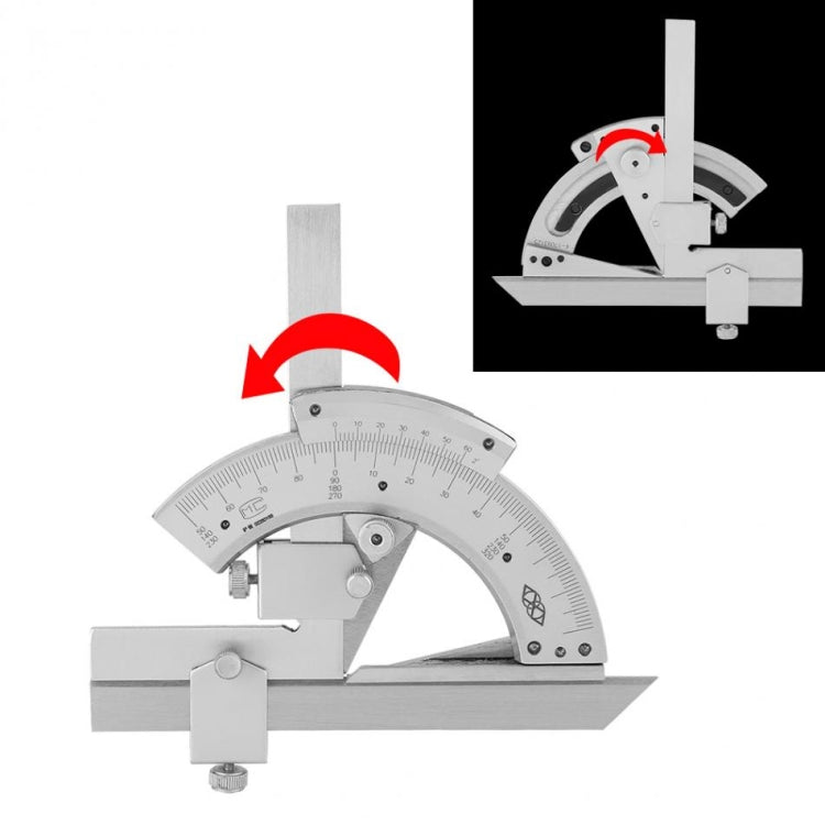 High Carbon Steel Non-parallax Trimmer Protractor Angle Measuring Ruler, Angle Measuring Ruler